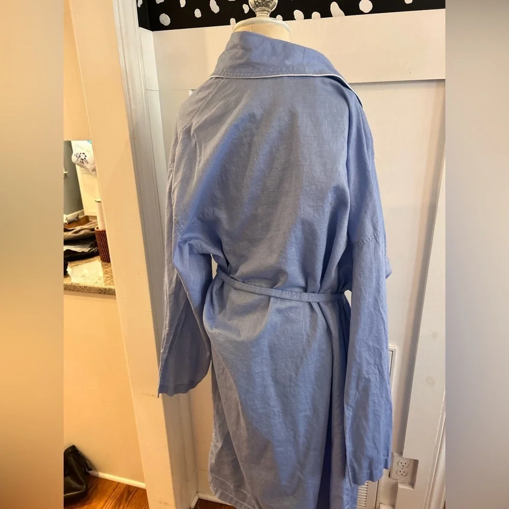 Polo Ralph Lauren Light Blue chambray white piped robe men’s cotton